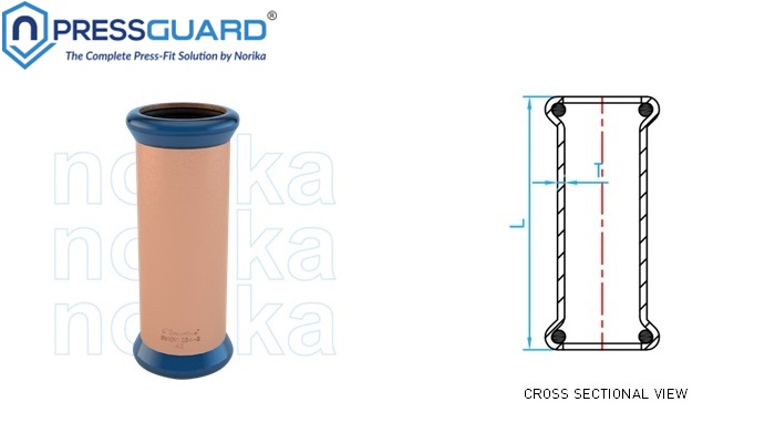 Copper Press Fit Equal Socket (Long)